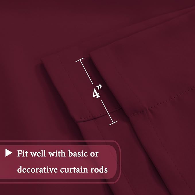 H.VERSAILTEX Red Christmas Blackout Curtain Rod Pocket Energy Efficient Small - Image 6