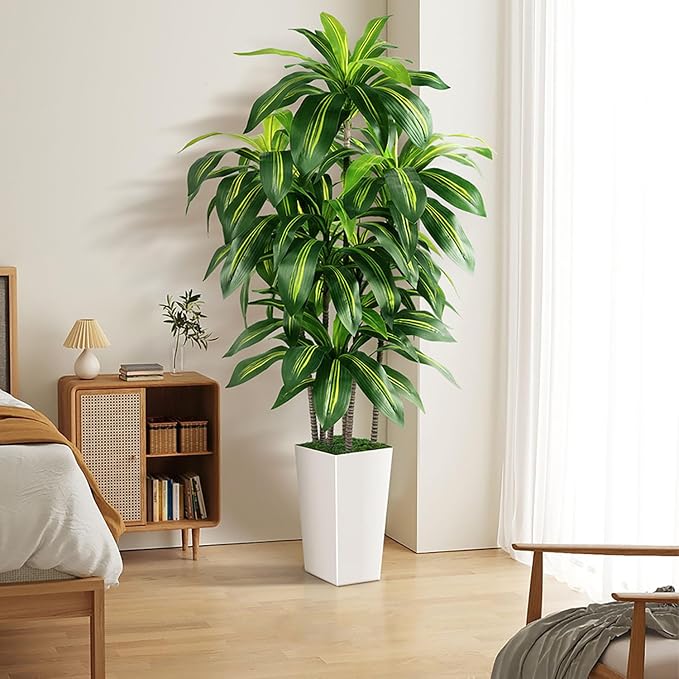 Artificial Dracaena Tree Indoor, 6FT Tall Fake Tree - Image 7