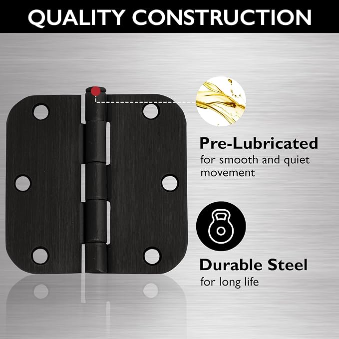 Design House Interior Door Hinge, Oil Rubbed Bronze | 5/8" Radius, Traditional - Image 7