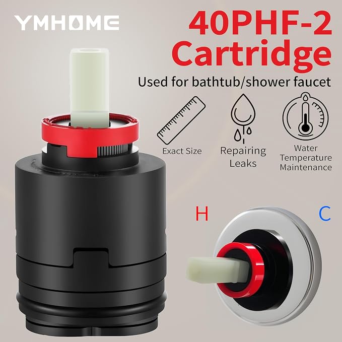 40PHF-2 40mm Shower Faucet Cartridge Replacement, - Image 2