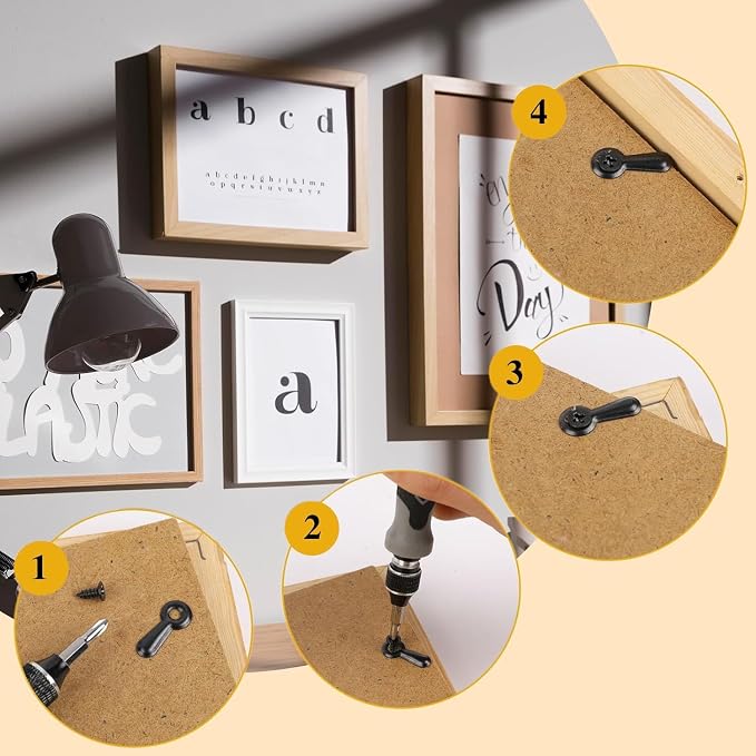 Picture Frame Hardware Kit, 100 Turn Button Fasteners, 100 Screws - Image 4