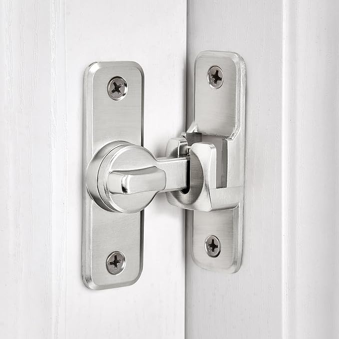 3 Pcs Silvery 90/180 Degree Flip Latch, Zinc Alloy Barn Door Latch | Right - Image 3