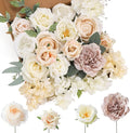 Artificial Flowers Combo White Flowers Mix Silk Flowers Dahlia Roses by FloweroyalCrafts