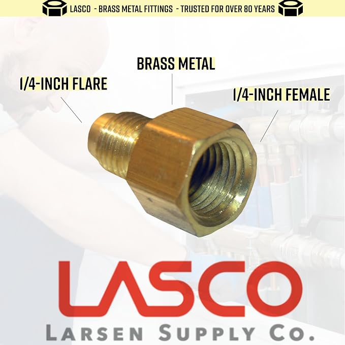 LASCO 17-4611 1/4-Inch Flare by 1/4-Inch Female Pipe Thread Brass Adapter - Image 2