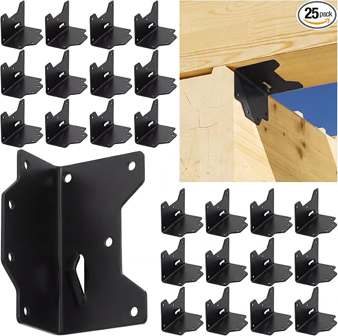 25pcs Galvanized Framing Angle Brackets by Shimeyao
