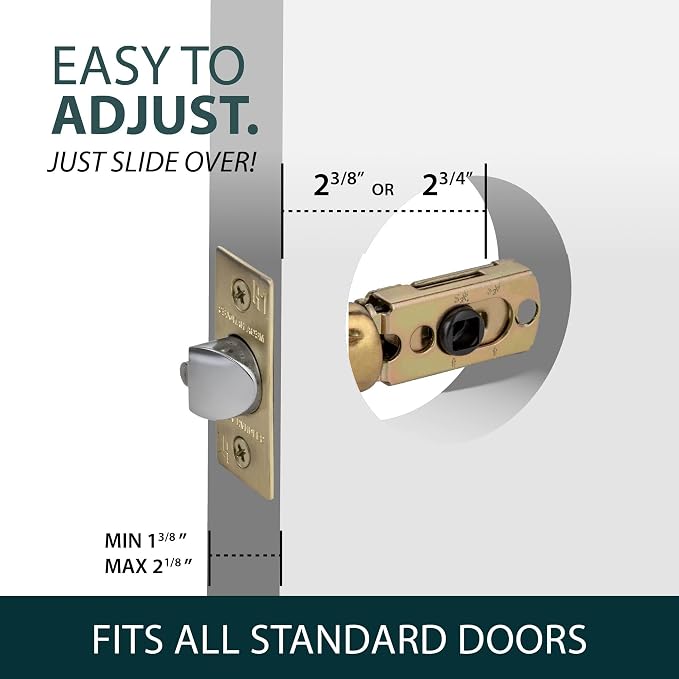 Entry Square Latch Satin Brass - Image 4