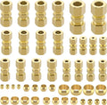 46pcs Brass Compression Tube Pipe Fittings Assortment Kit, 1/8" 3/16" 1/4" by Taiidaues