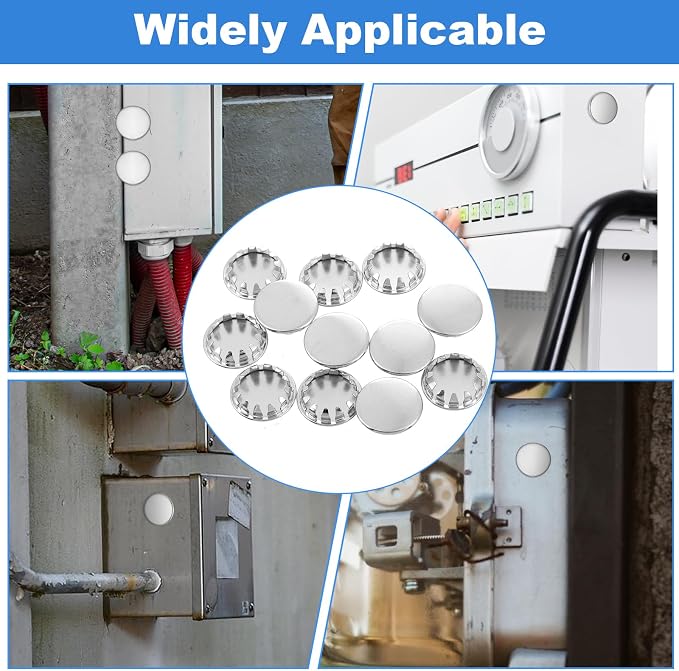 12 PCS Electrical Box Knockout Plugs, 1/2 Inch Round Stainless Steel Electrical - Image 5