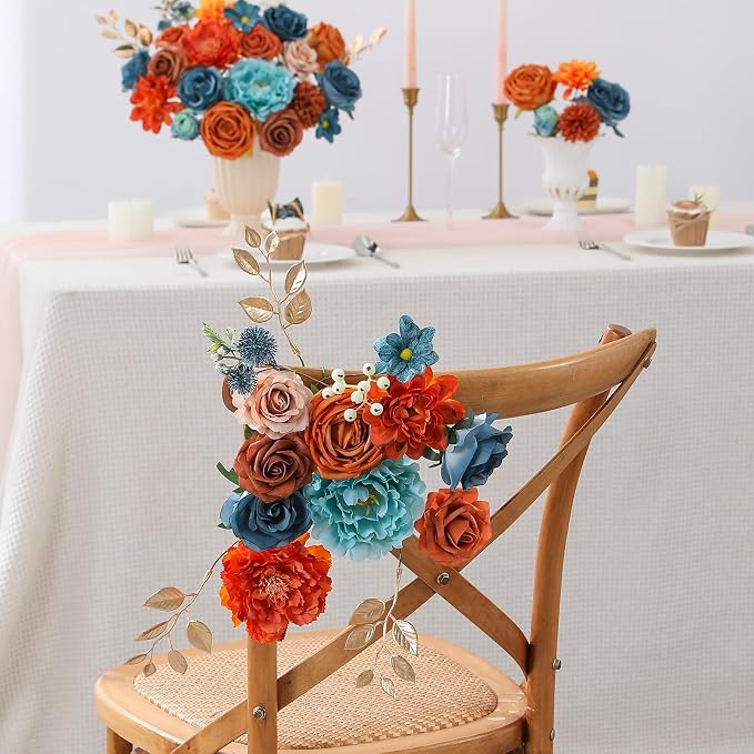 Artificial Flowers Fake Rose Flowers Dahlia - Image 6