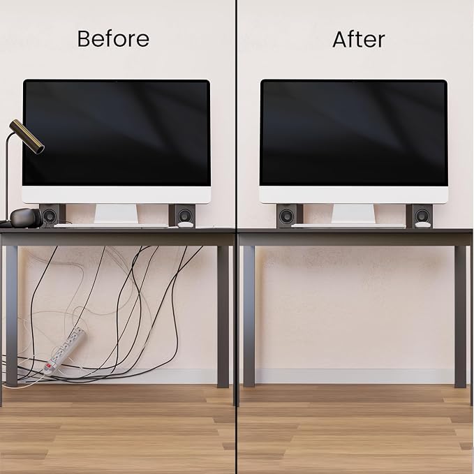 EVEO Cable Management Under Desk Kit- Under Desk Cable Management Cord Cover - Image 4