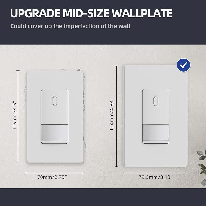 ELEGRP 1-Gang Screwless Decorative Wall Plates, Mid-Size Unbreakable - Image 6