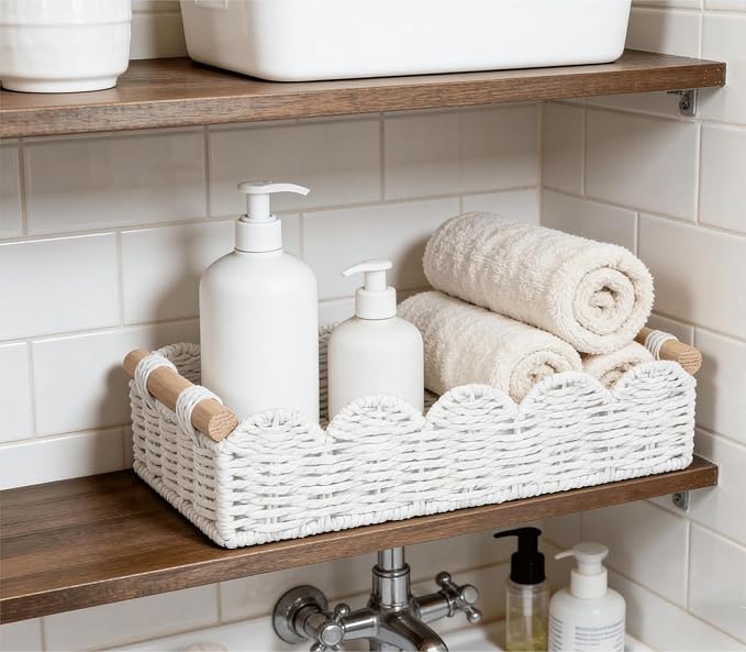 CubesLand Toilet Paper Storage Basket Organizer, Small Wicker Decor Basket | - Image 8