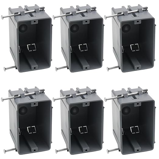 6 PCS 18 Cu in 1-Gang PVC New Work Electrical Outlet Box | ETL Certification by HUIXHAO