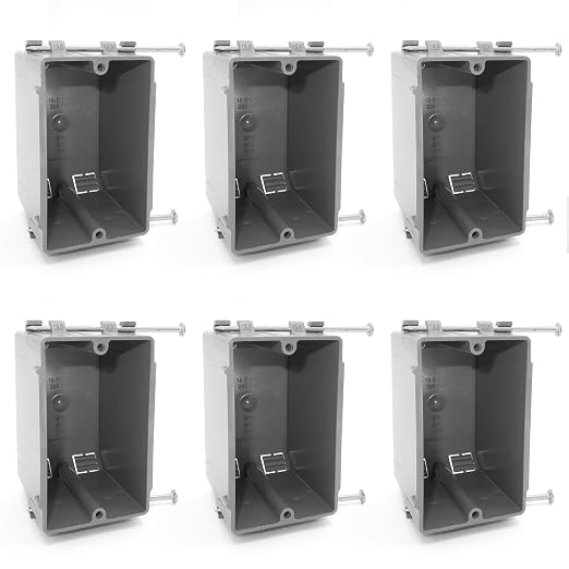 Airmont Products Plastic Electrical Box, Single Gang New Work Junction Box by AirmontProducts