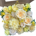 FACINOC Roses Artificial Flowers Yellow Bouquet Fake Flower Bulk Box Set | DIY by FACINOC