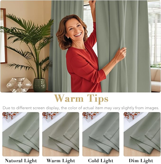 H.VERSAILTEX Blackout Curtains Thermal Insulated Window Treatment Panels Room - Image 6