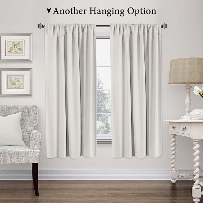 H.VERSAILTEX Blackout Room Darkening Curtain Balloon Tie Up Curtains - Image 4