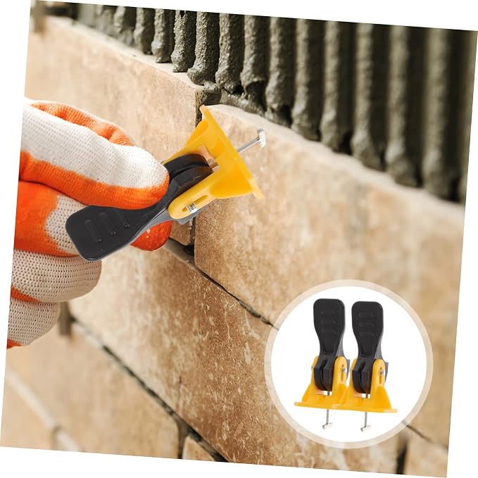 WOONEKY Tile Leveling Accessories 50pcs Plastic and Steel Pin Leveler Tile - Image 2
