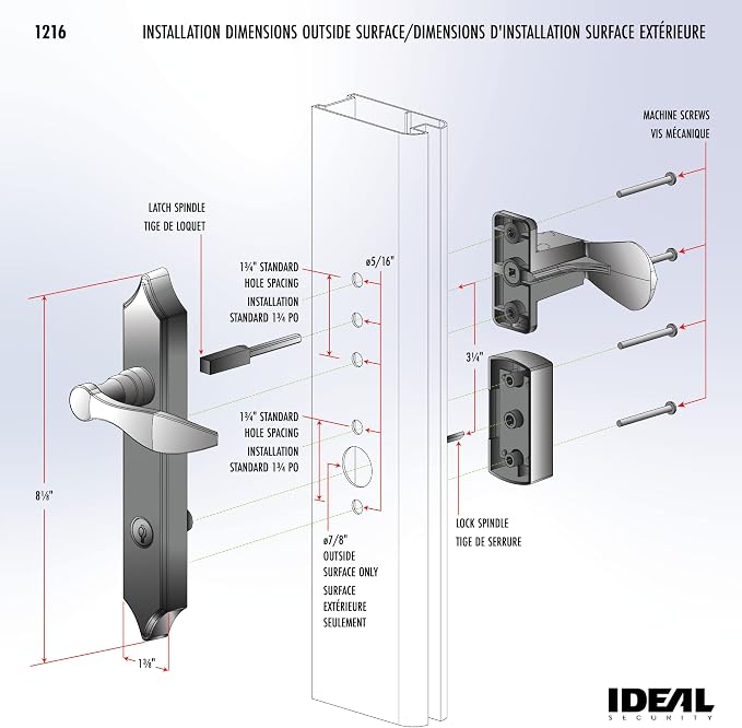 Ideal Security 1216 Surface Mount Storm Door Handle - Image 5