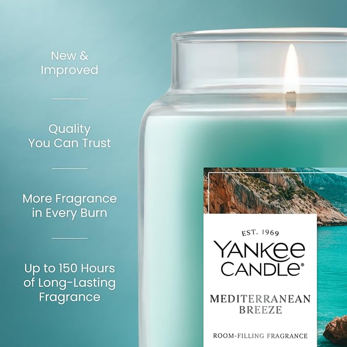 Yankee Candle Mediterranean Breeze Scented Candle, 22oz Large Jar - Image 3
