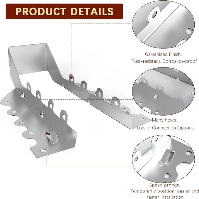25 Pack 2x8 Joist Hangers with Screws - Image 2
