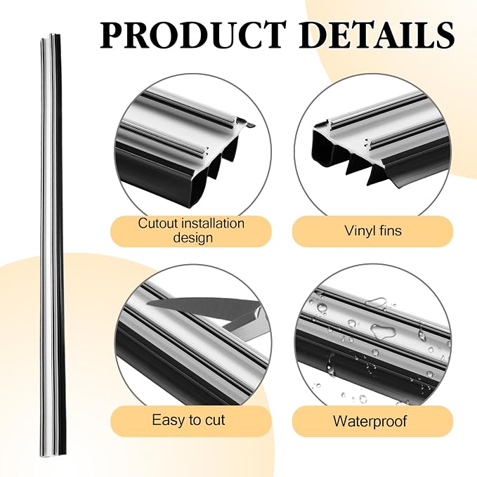 2 Pcs 36" Vinyl Replacement Door Bottom, Double Bubble Kerf Door Sweep Door - Image 3