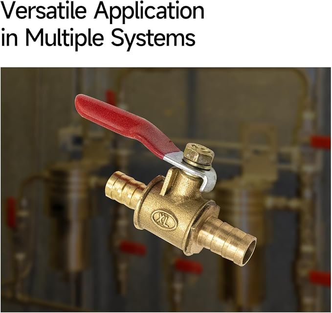 4-Pack 5/16 Inch Brass Ball Valve, 8mm Hose Barb - Image 7