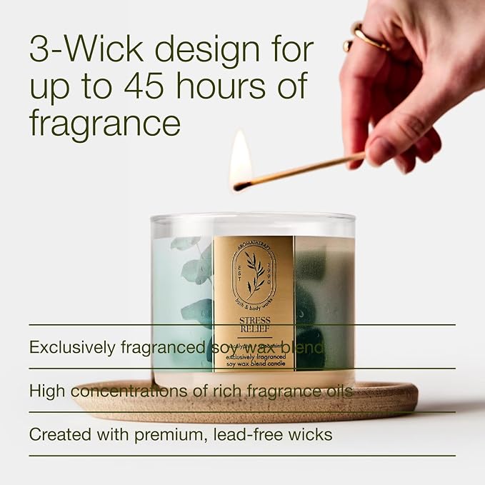 Bath & Body Works Eucalyptus Spearmint 3-Wick Candle - Image 4