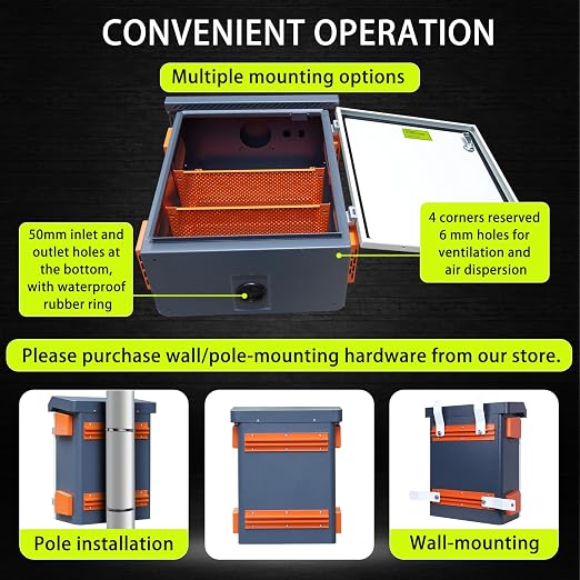 Metal Nema Enclosure with Fan Vented, Mount Track Electrical Box 20X24X12 | - Image 7