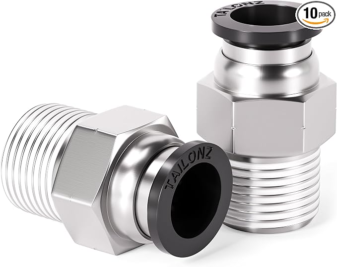 TAILONZ PNEUMATIC Male Straight 1/2 Inch Tube OD x 1/4 Inch NPT Thread Push to by TAILONZPNEUMATIC
