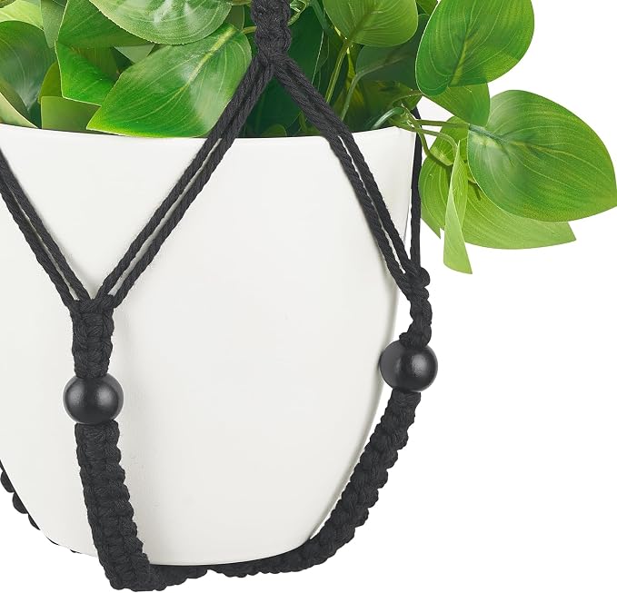 Mkono Fake Hanging Plant, Macrame Hanger - Image 6