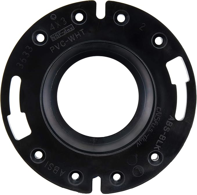 RecPro RV Toilet Closet Flange | 4x3 | ABS Plastic | Toilet-to-Floor Mount | RV - Image 4