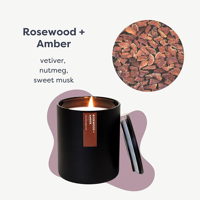 Rosewood & Amber Scented Candle - Image 2