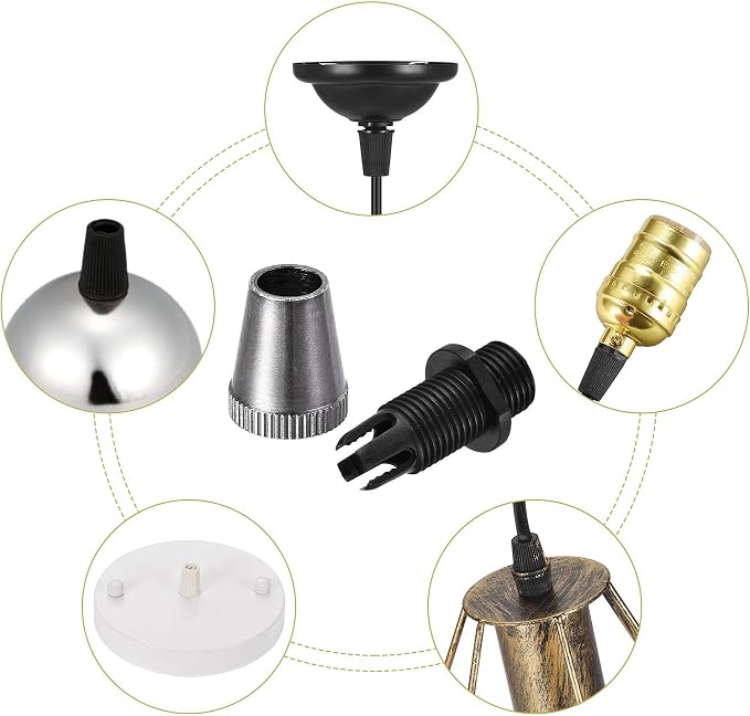 uxcell Cable Glands Strain Relief Cord Connector Grips Metal Black 5Pcs - Image 7