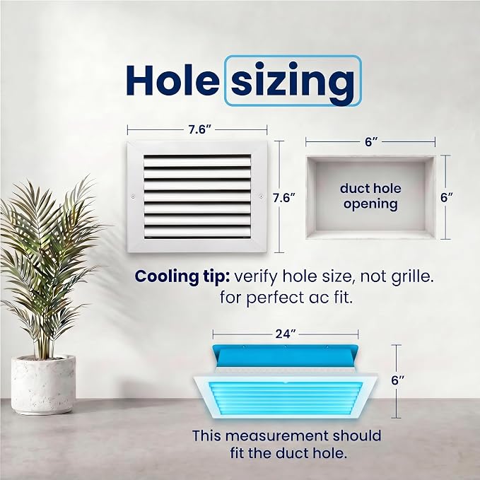 6x6 Aluminum Wall Ceiling Air Return Vent Cover HVAC Rustproof Grille - Image 2