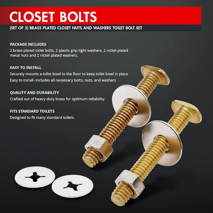 Raven KCDC-36534-200 Brass Plated Closet Bolts - Image 3
