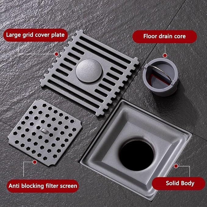 1pc Silver Square Floor Drain 10 * 10cm - Image 5