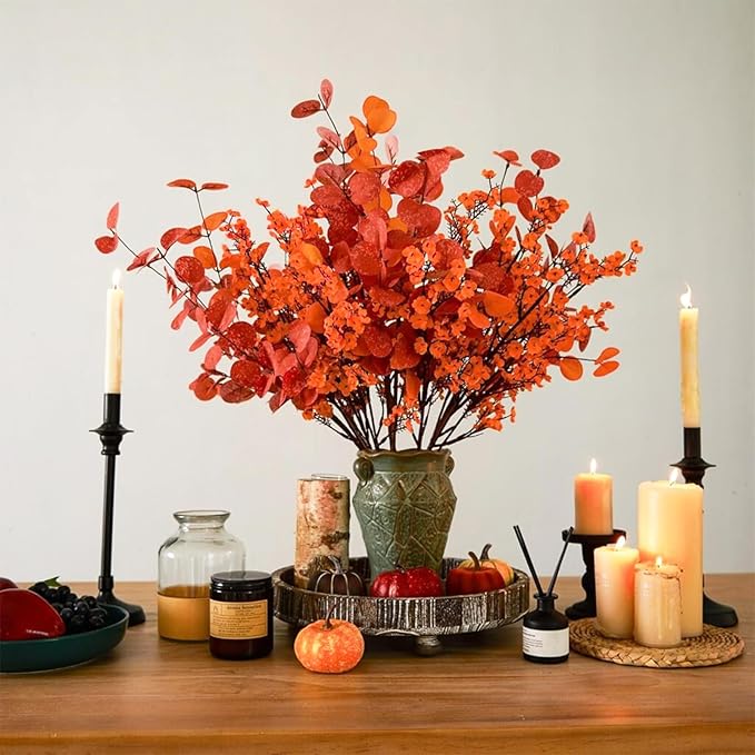 5 Pcs Fake Fall Flowers, Real Touch Babys Breath Artificial Flowers, Full Baby - Image 2