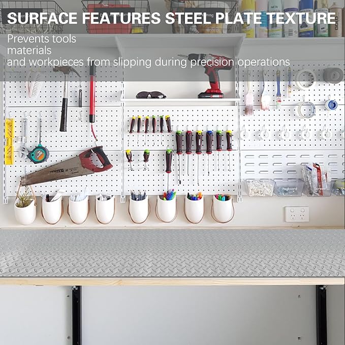 47.2'' x 15.7'' Work Bench Mat, Scratch-Resistant Non-Slip Steel Plate Texture - Image 4