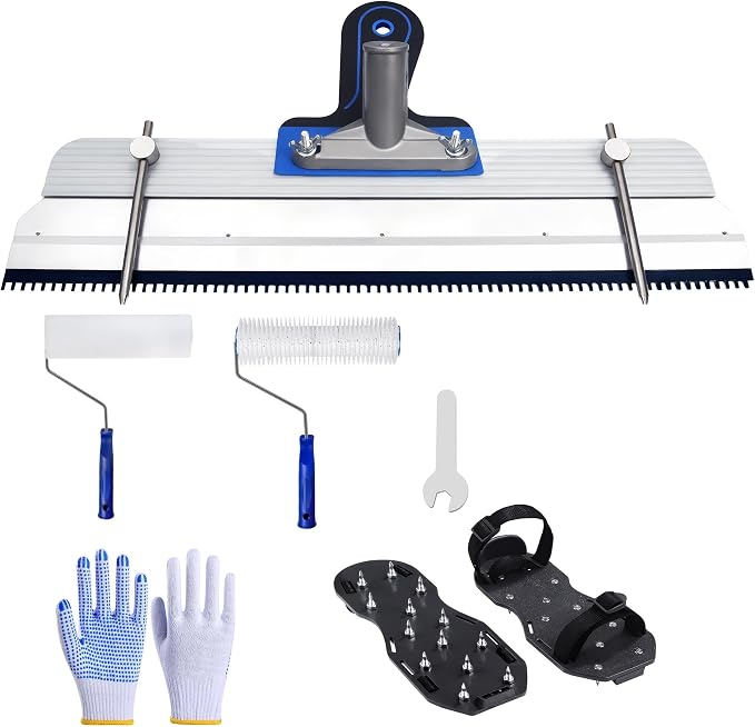 Self Leveling Cement Epoxy Floor Tool Kit, 9” Spike Roller, Spiked Shoes by Unknown