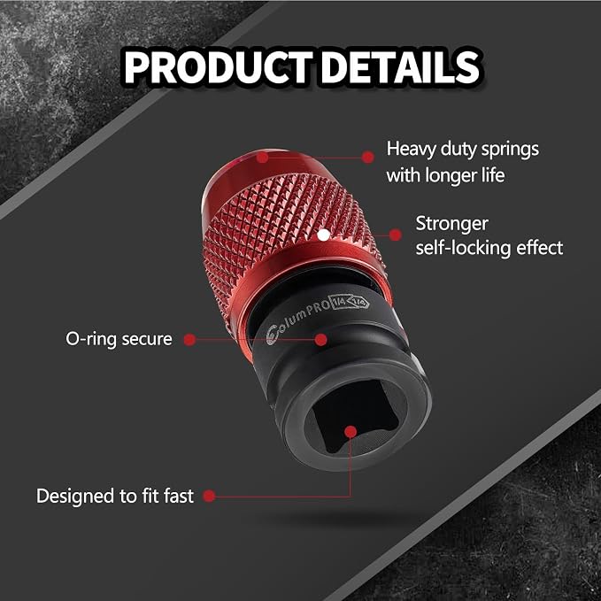 2PCS Impact Wrench Adapters, 1/4” square Drive to 1/4” Hex Shank Converter - Image 2