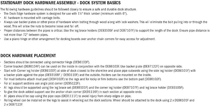 Dock Edge Stationary Dock Connector Hinge, Galvanized, 7/16" Holes - Image 9