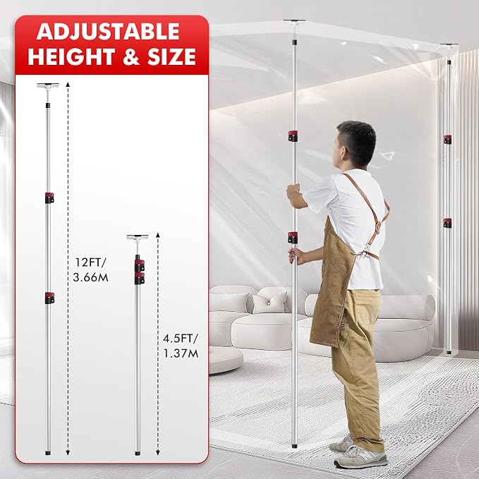 12FT Dust Barrier Poles - Image 3