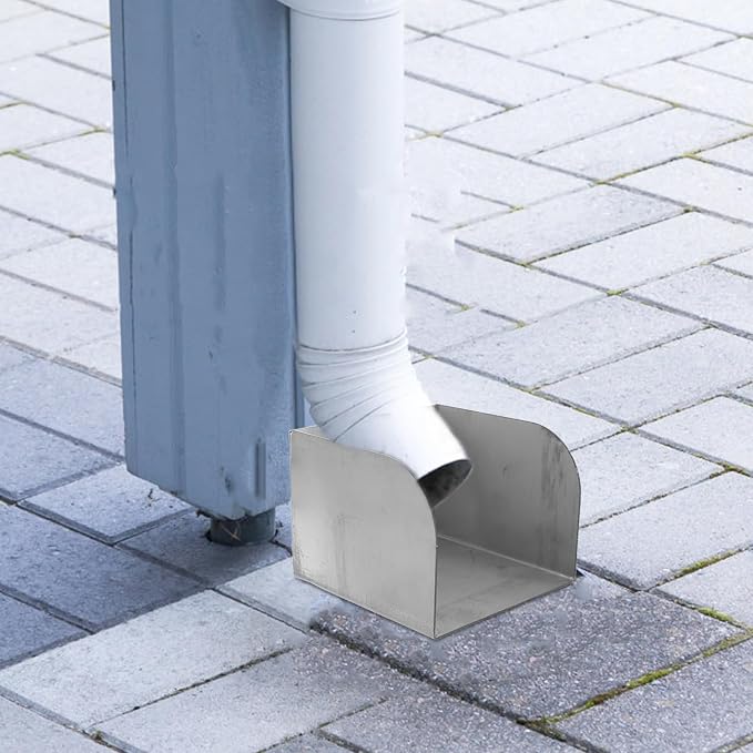 Toyvian Stainless Steel Downspout Water Control Rainwater Drain Extension | - Image 7