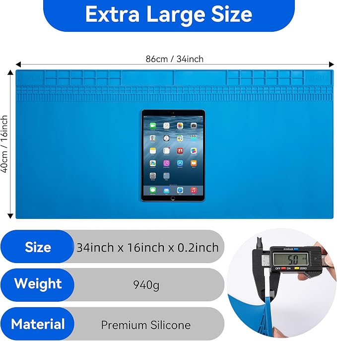 Kaisi KS813 Extra Large Soldering Mat, Heat Resistant Silicone Solder Mat - Image 2
