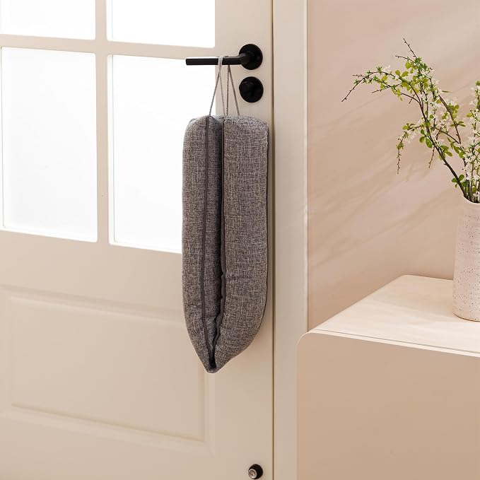 Sunolga Linen Door Draft Stopper, Removable Washable Cover, Blocks Hot and Cold - Image 5