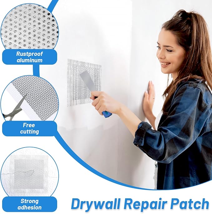 12 PCS 4/6/8 Inch Wall Repair Patch Kit, Aluminum Mesh Dry Wall Hole Repair - Image 4