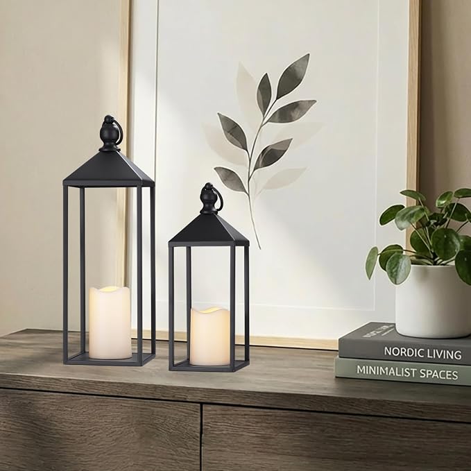 Perfnique Decorative Lanterns for Indoor & Outdoor, Farmhouse Modern Decor for - Image 8