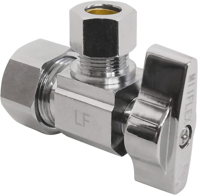 Heavy Duty 1/4 Quarter Turn Angle Shut Off Valve Squared Body 1/2 in. NOM Comp - Image 2