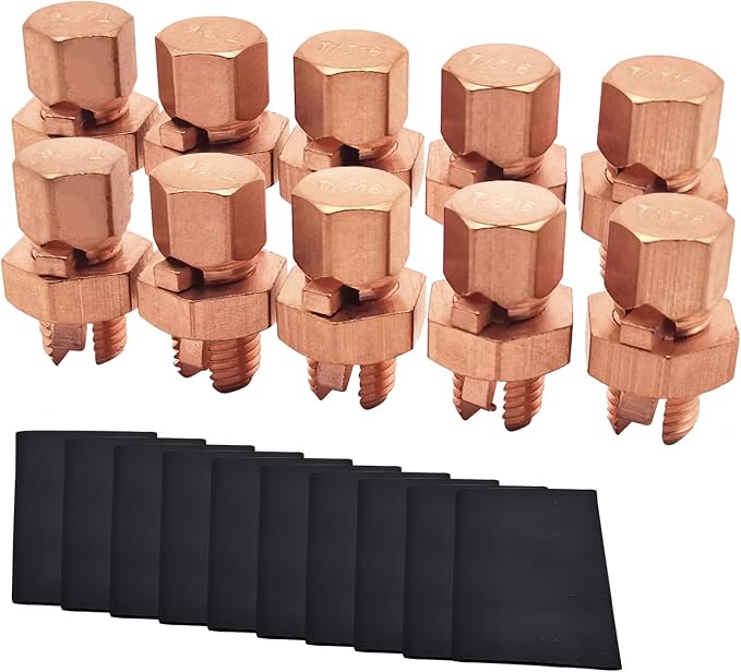 10PCS Split Bolt Connectors Copper Grounding Wire Clamps by MOKIKUBA